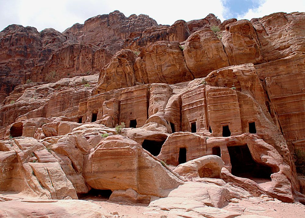 The cliffs in and around Petra are riddled with caves.